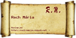 Rech Mária névjegykártya